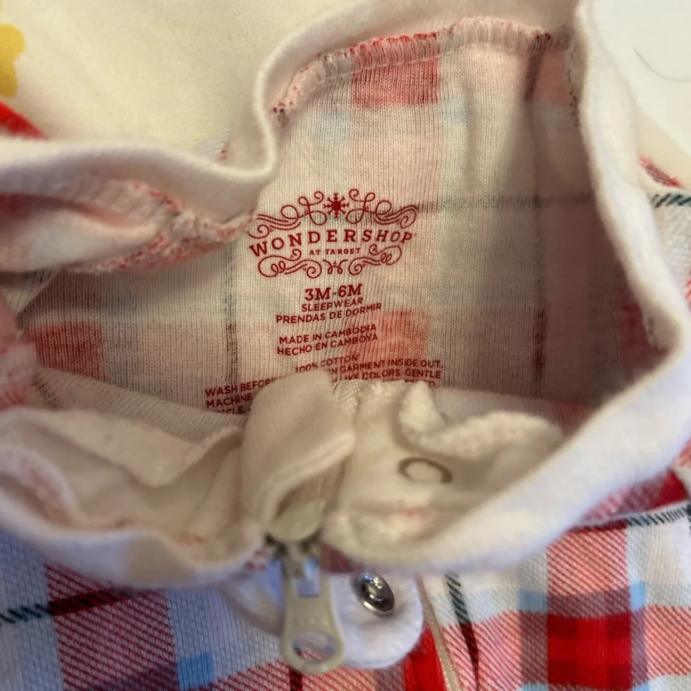 Wondershop Red and White Plaid Kids Footie